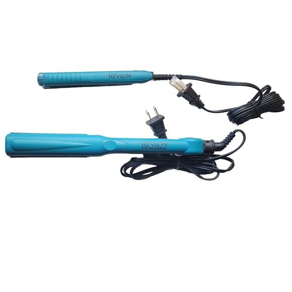 Revlon Ceramic Flat Iron Hair Straightener Duo - 1” RVST2029A & 1/2” RVST2029B - Picture 4 of 16